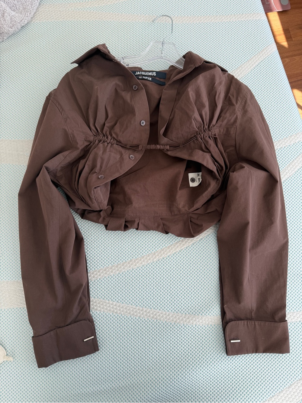 Jacquemus Chocolate Brown Cropped Shirt Jacket